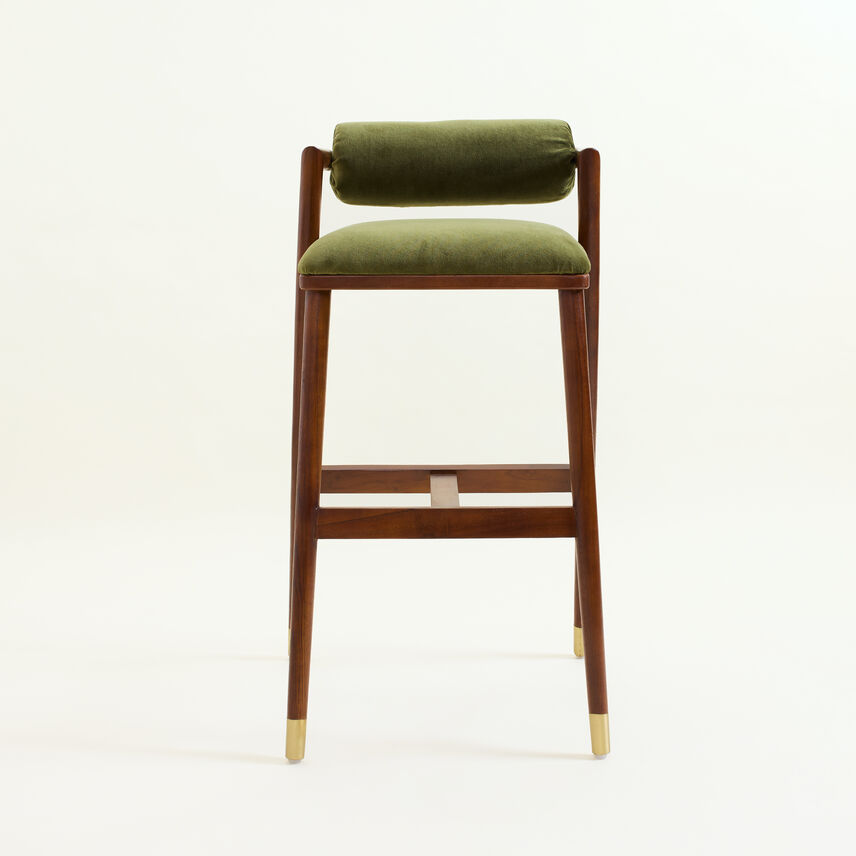 Green Velvet Connaught Bar Stool