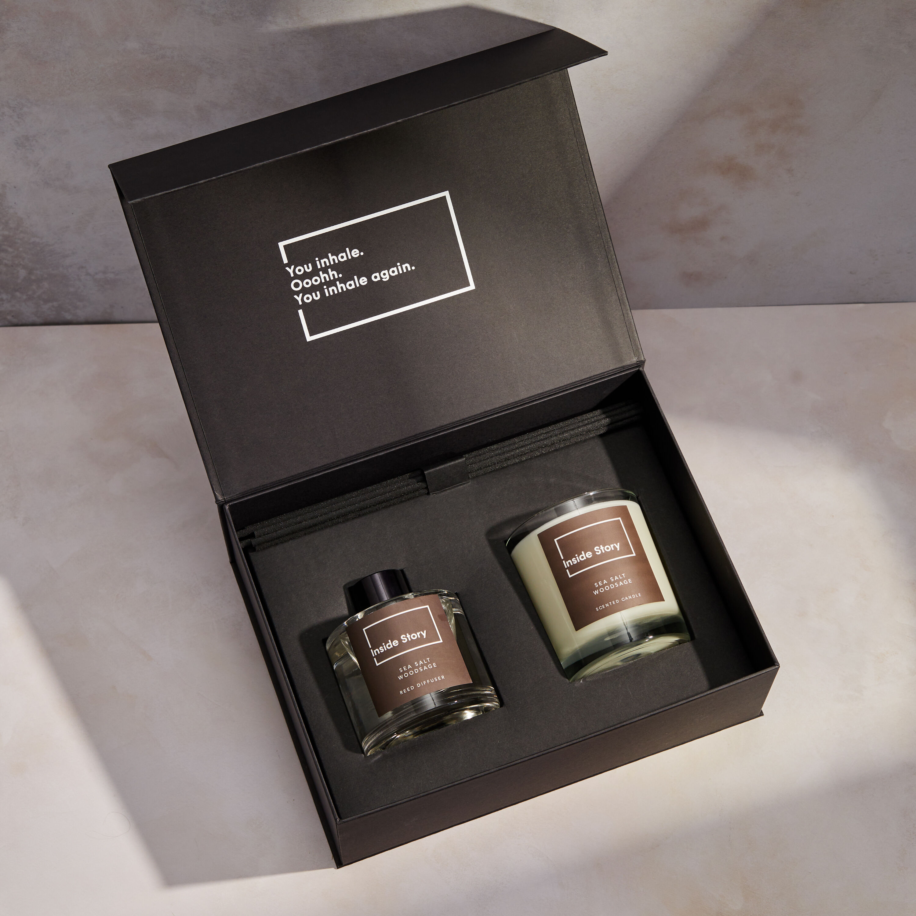wood sage & sea salt collection セット Sea Salt & Wood Sage Candle & Reed Diffuser Gift Set | Inside Story |