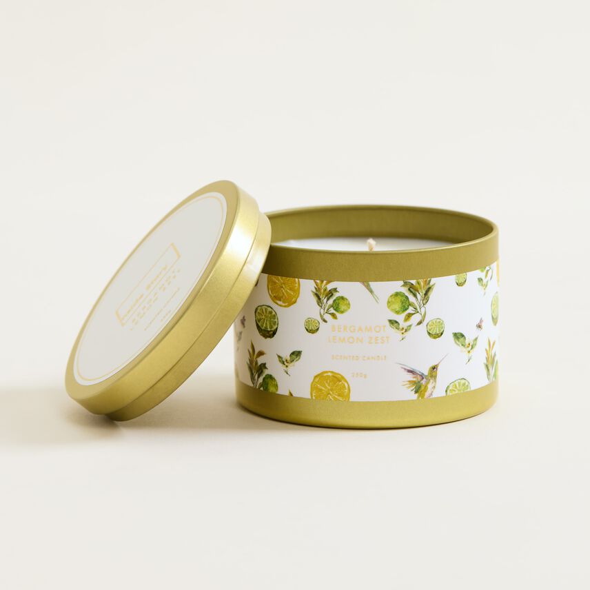 Bergamot And Lemon Zest Tin Candle