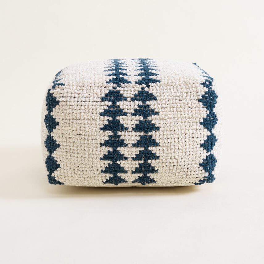 Blue Tufted Sienna Pouffe Footstool