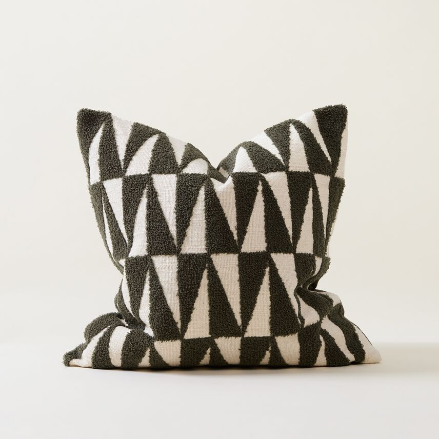 Forest Green Geometric Cushion
