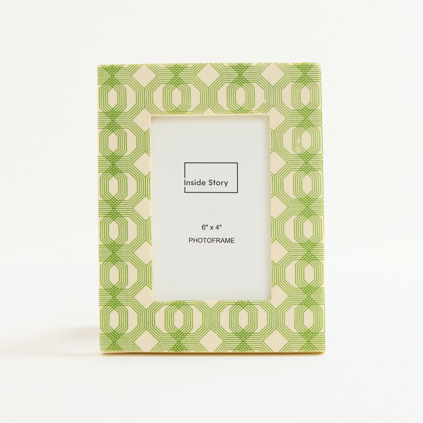 Green Geometric Print Photo Frame