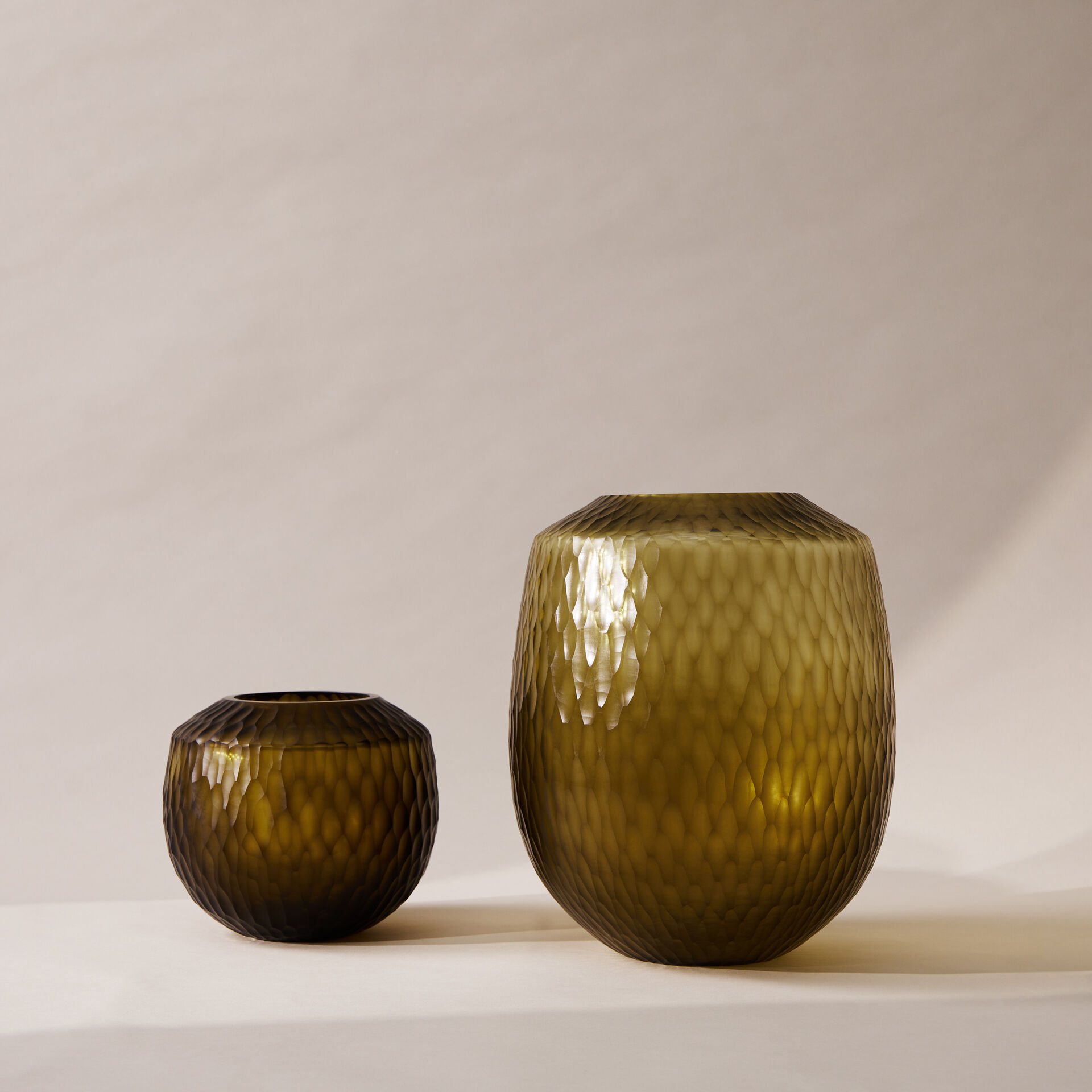 ${product-id}-Hand Cut Glass Vase-Bottle Green-${view-type}