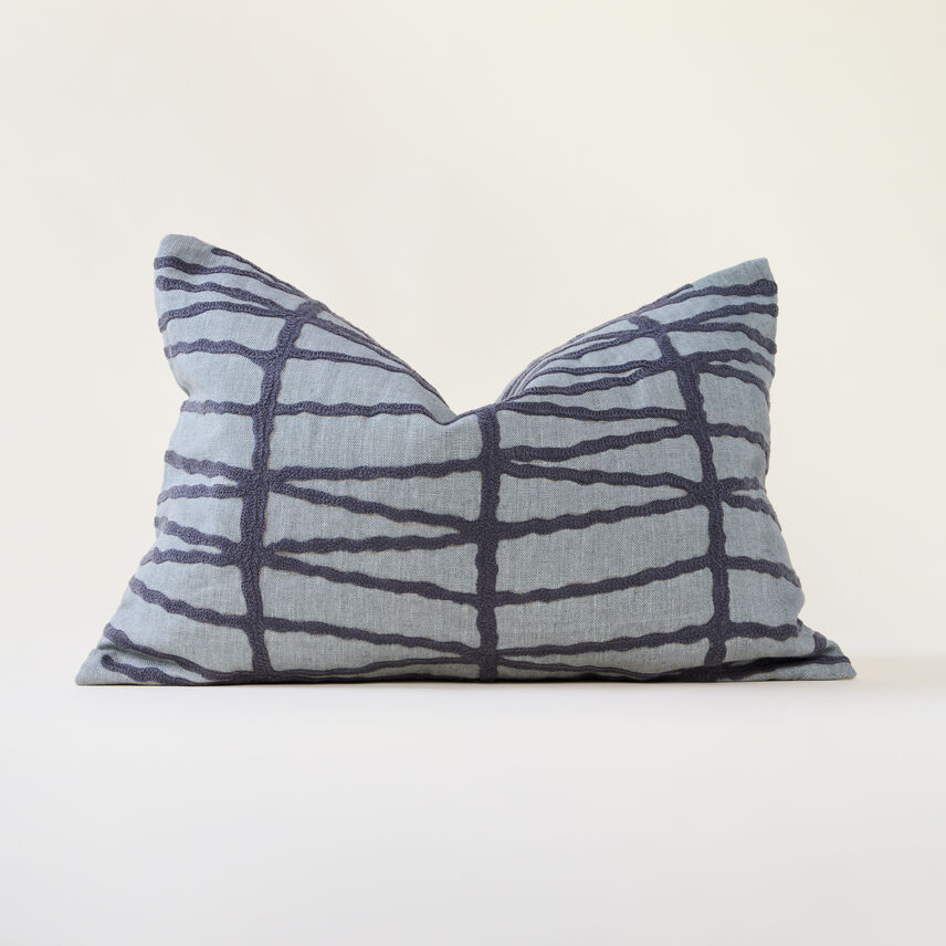 Pale Blue Reversible Stripe Cushion