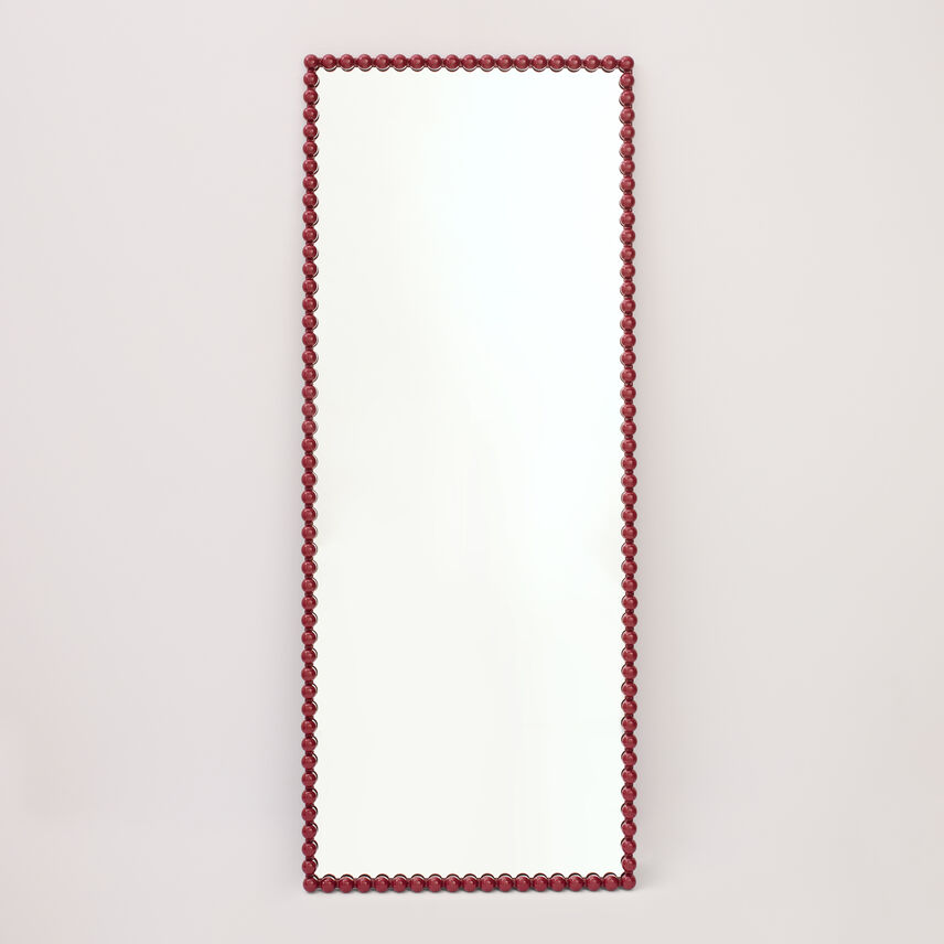 Tall Red Bobbin Mirror