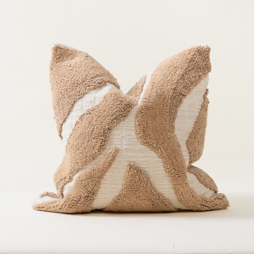 Mocha Tufted Wave Raya Cushion