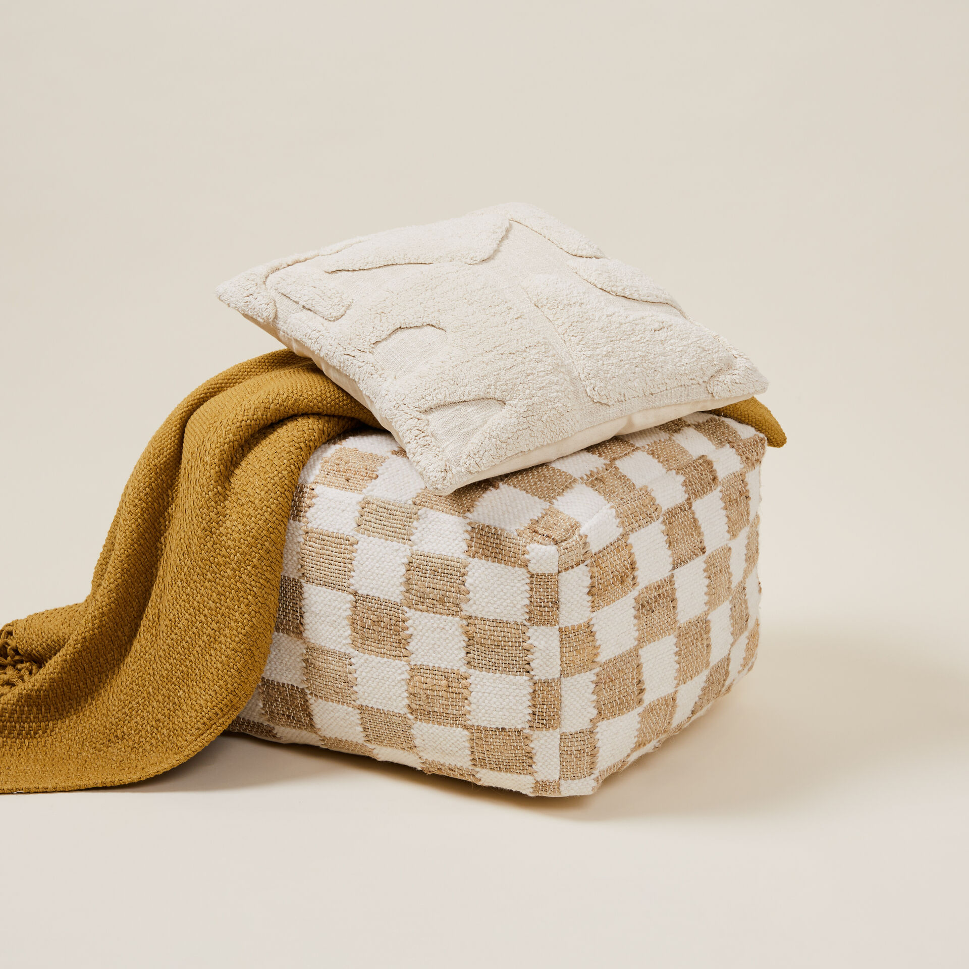 ${product-id}-Cadi Checked Footstool-Natural-${view-type}