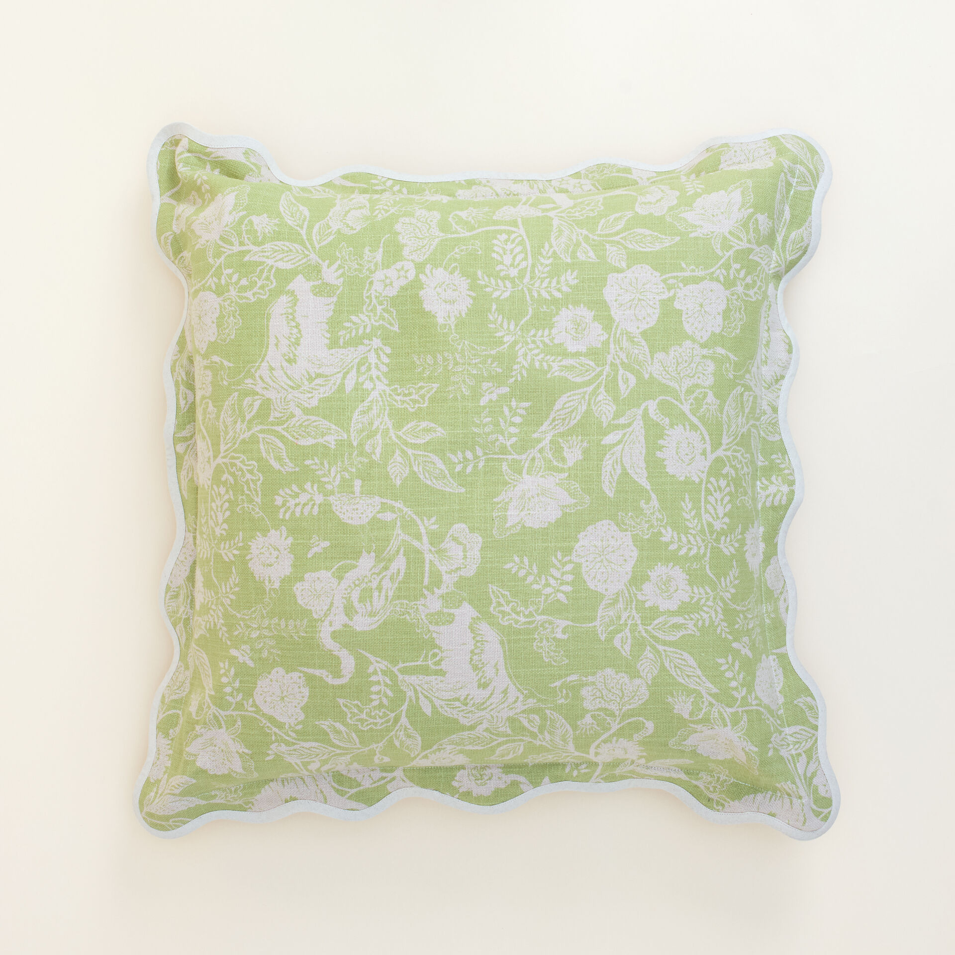 ${product-id}-Printed Floral Scalloped Edge Cushion-Green-${view-type}