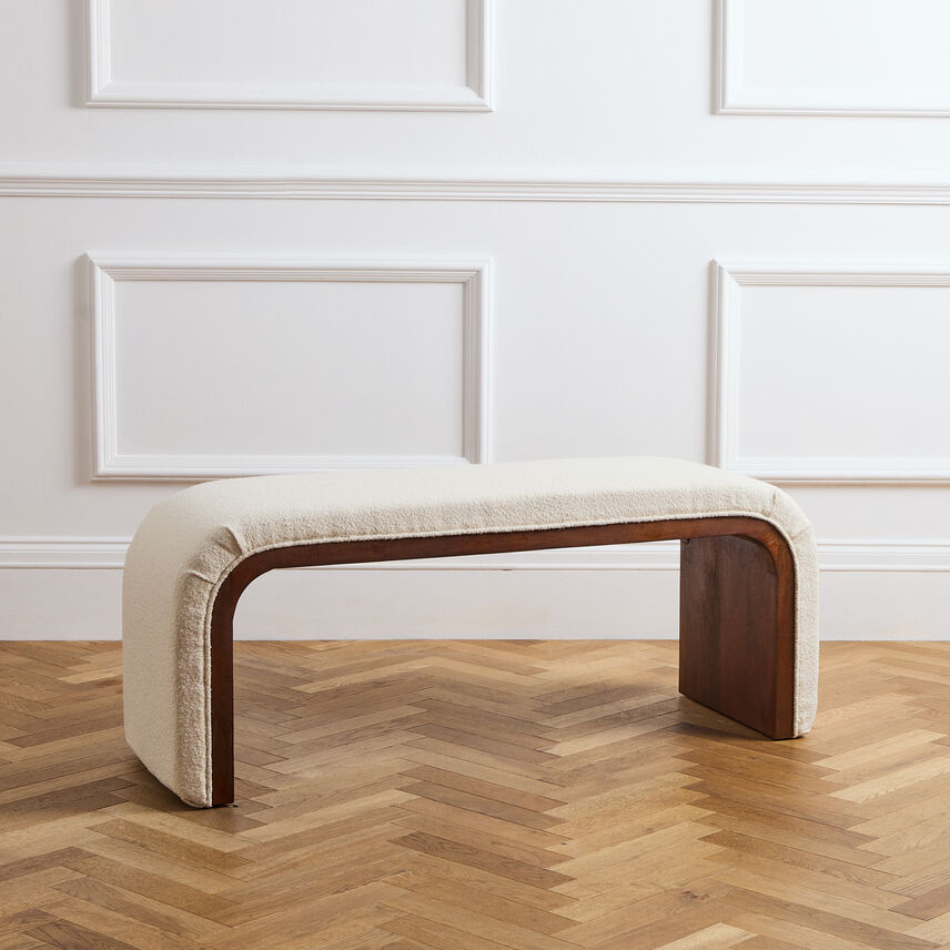 Bouclé Textured Bench
