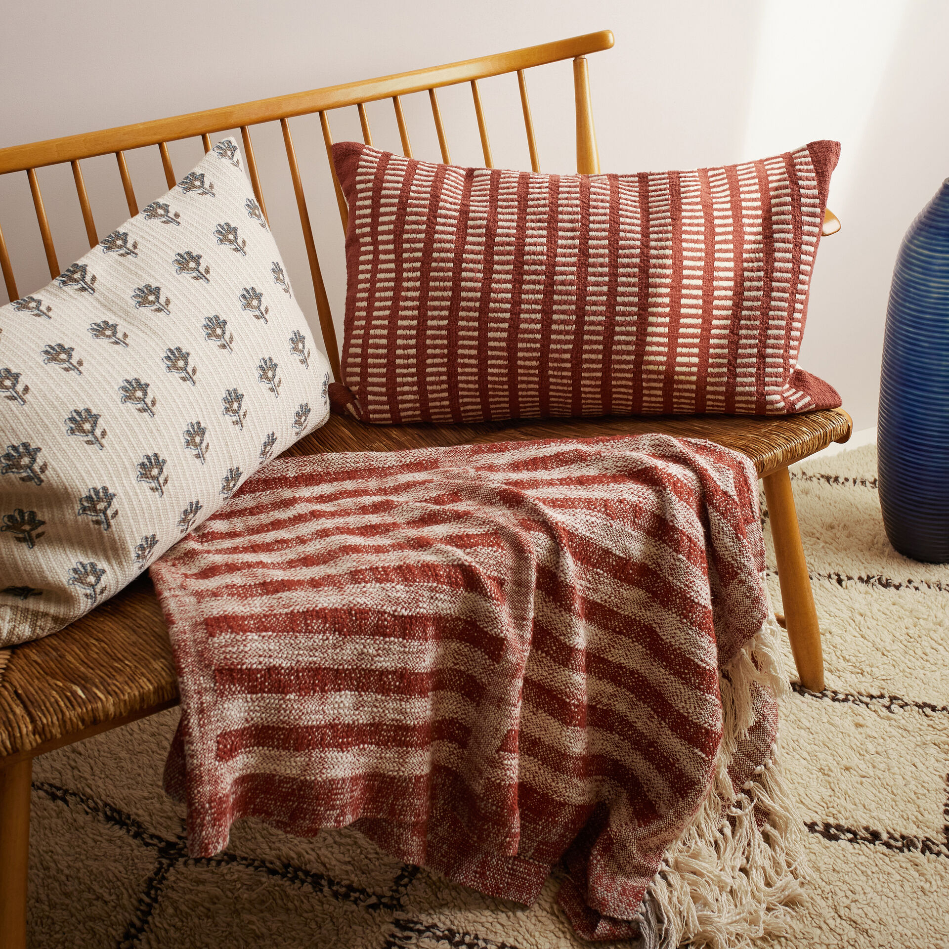 Jacquard Stripe Hand Woven Cushion