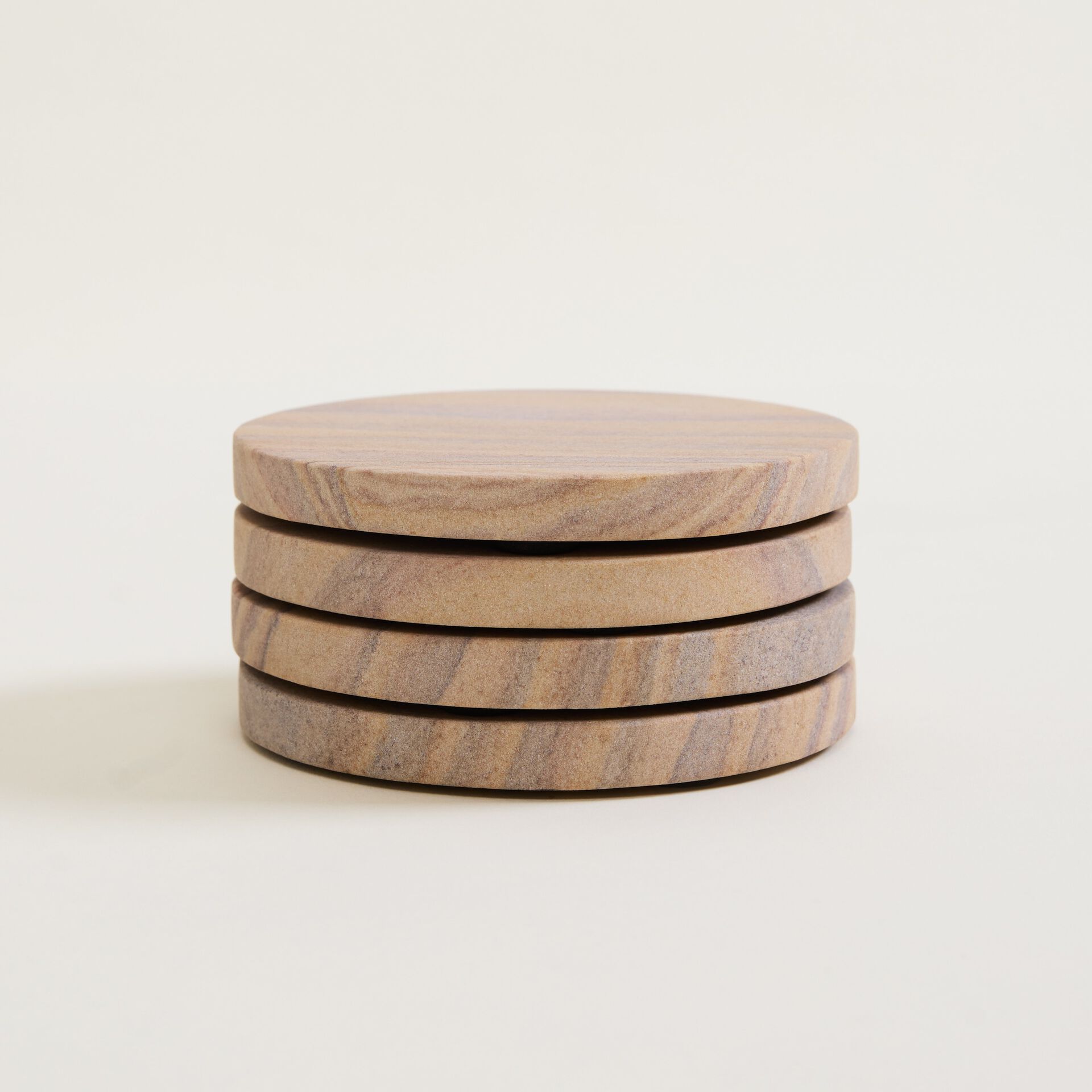 ${product-id}-Beige Round Stone Coasters Set of 4-Neutral-${view-type}