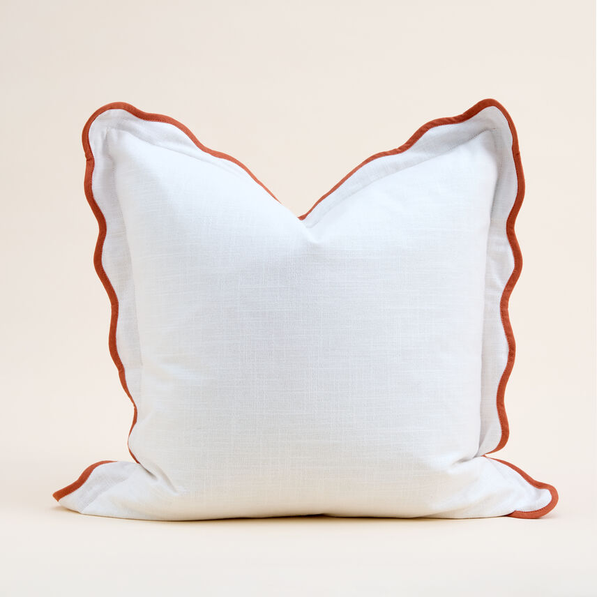 Floral Stripe ruffle edge cushion