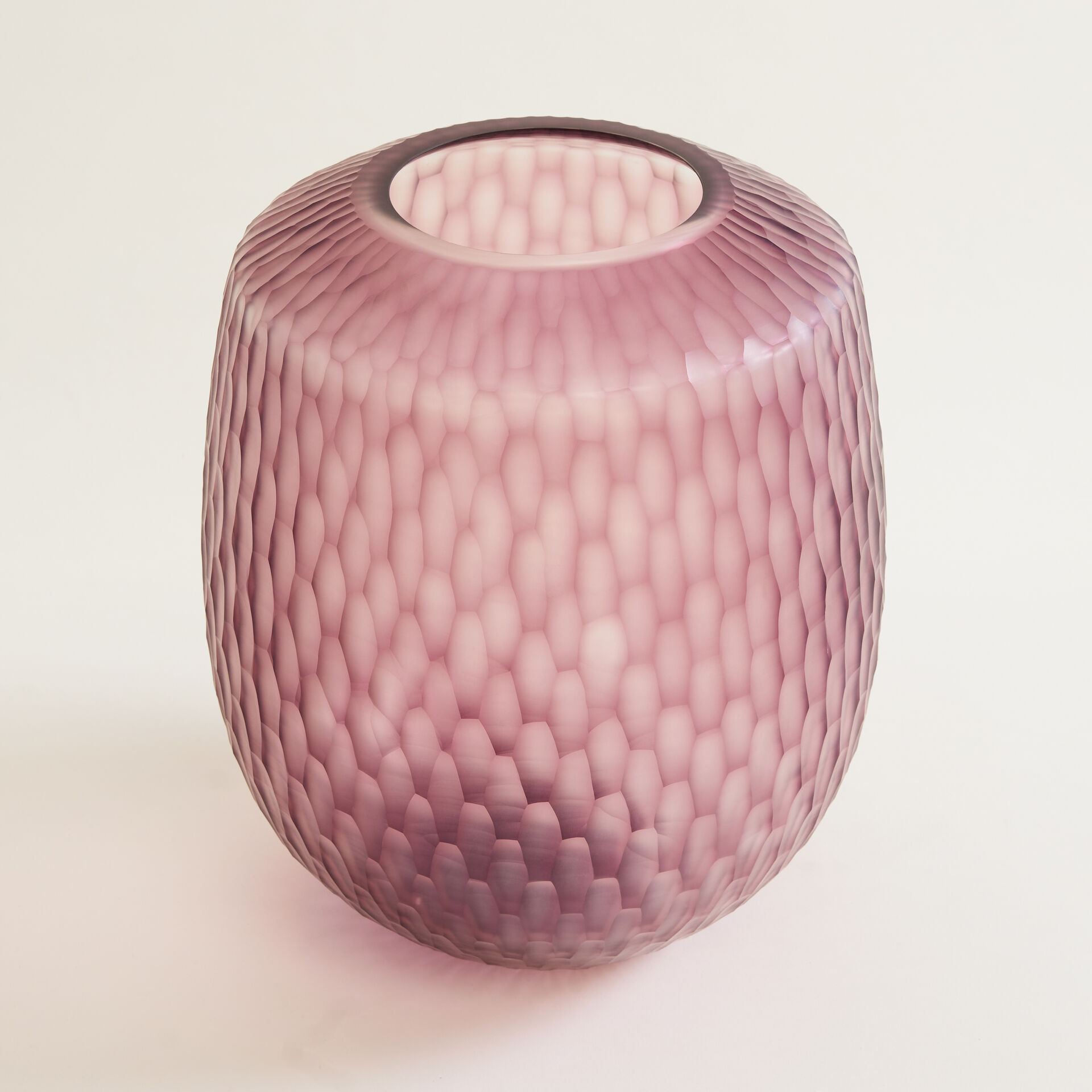 ${product-id}-Large Plum Hand-Cut Glass Vase-Plum-${view-type}