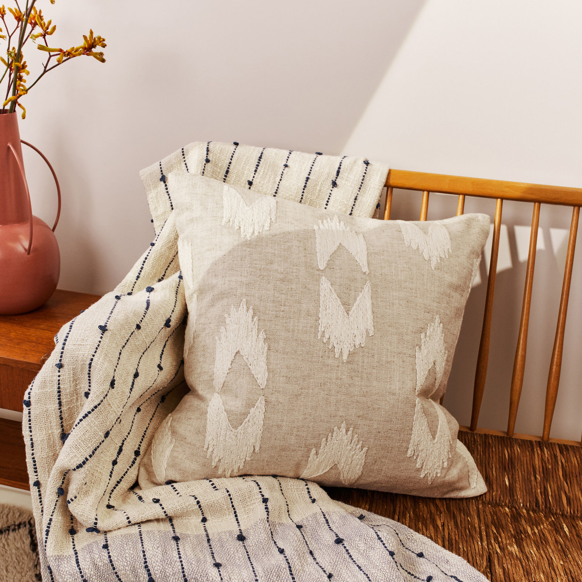 Ikat Tufted Cushion
