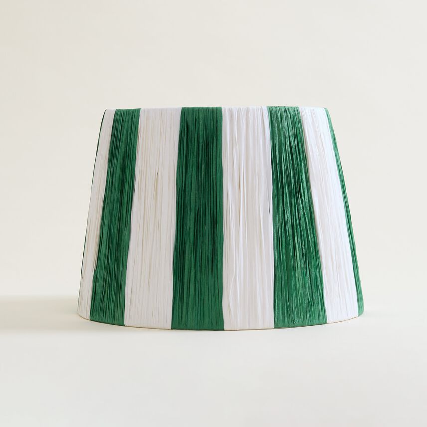 Green Rafia Stripe Lampshade
