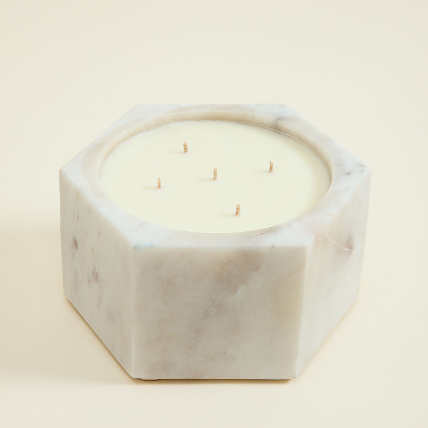 Bergamot & Lemon Zest Statement Marble Candle XL