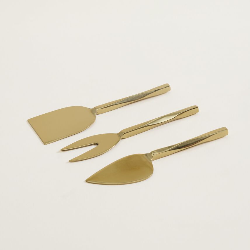 Gold Cheese Knife Set with Gift Box