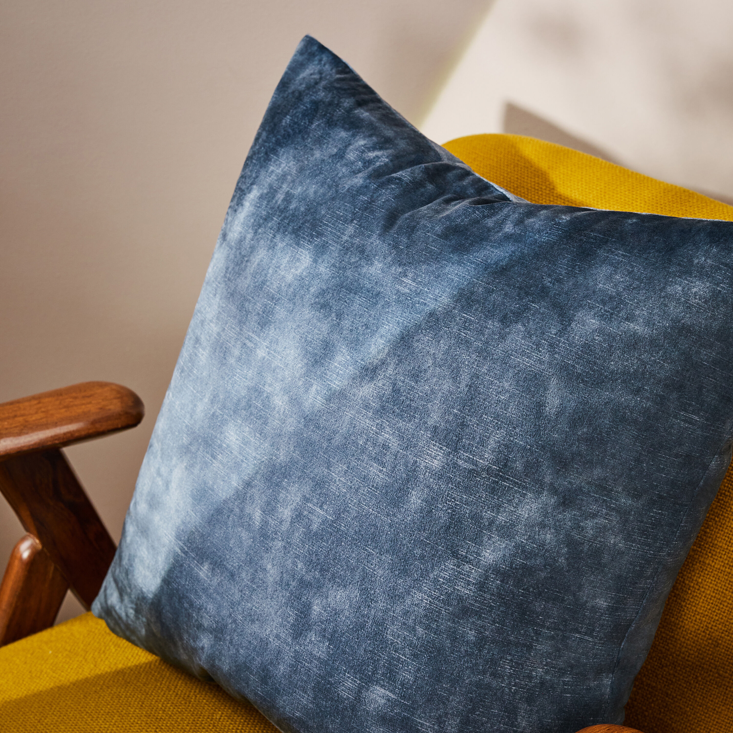 Distressed velvet cushion sale