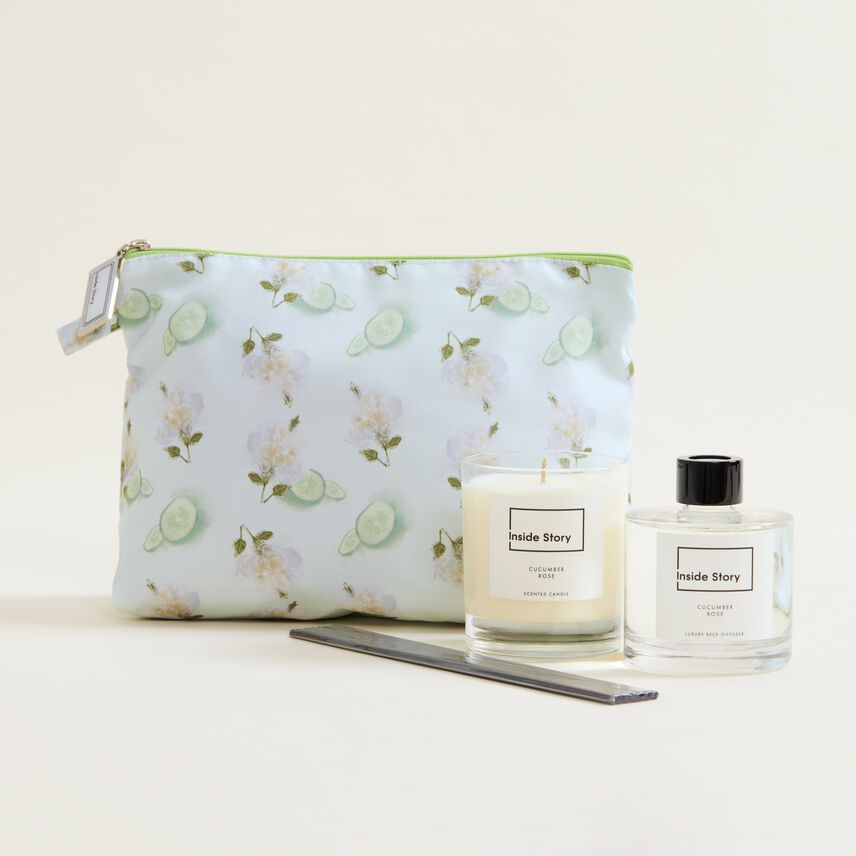 Cucumber Rose Wash Bag Gift Set