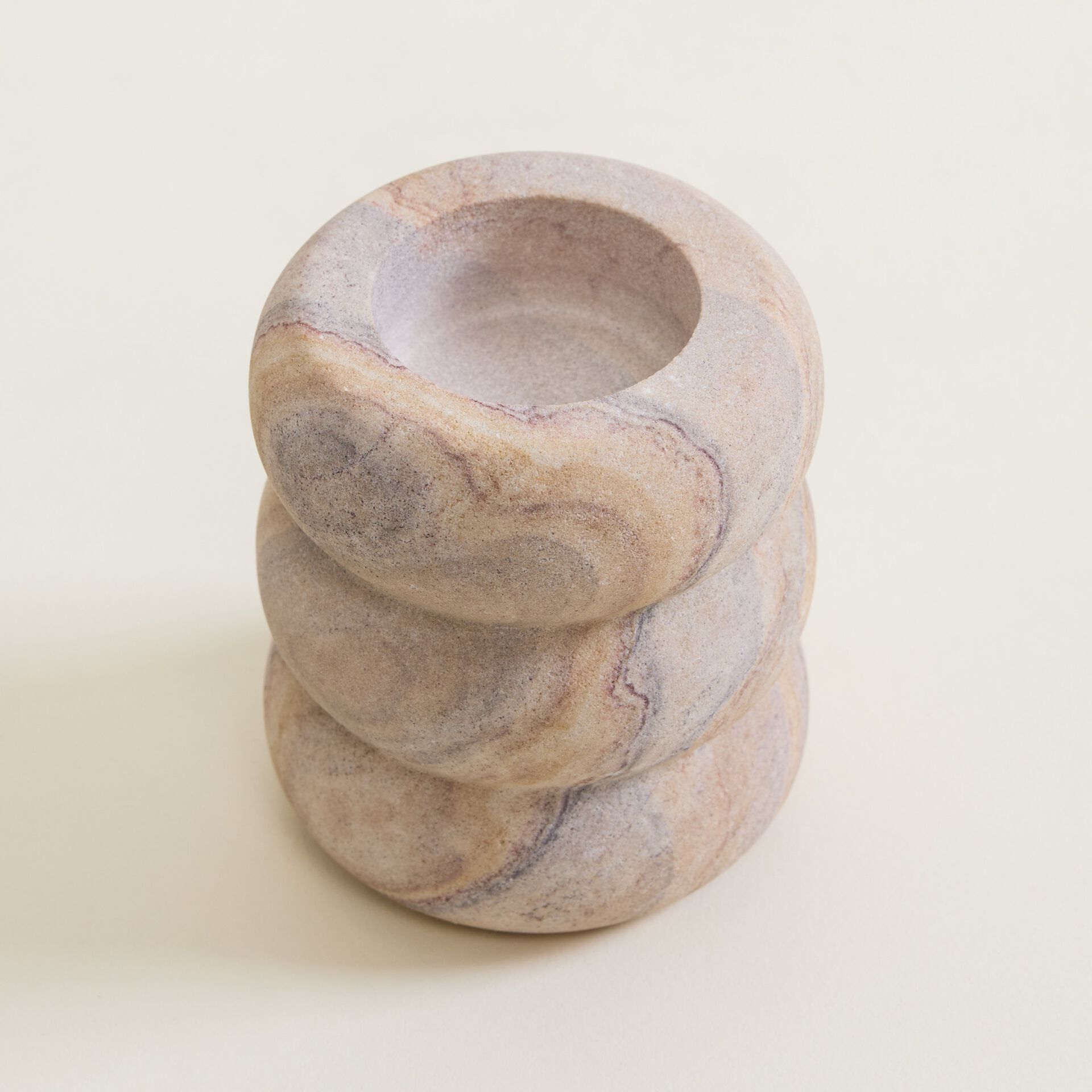 ${product-id}-Large Beige Wavy Stone Tealight Holder-Neutral-${view-type}