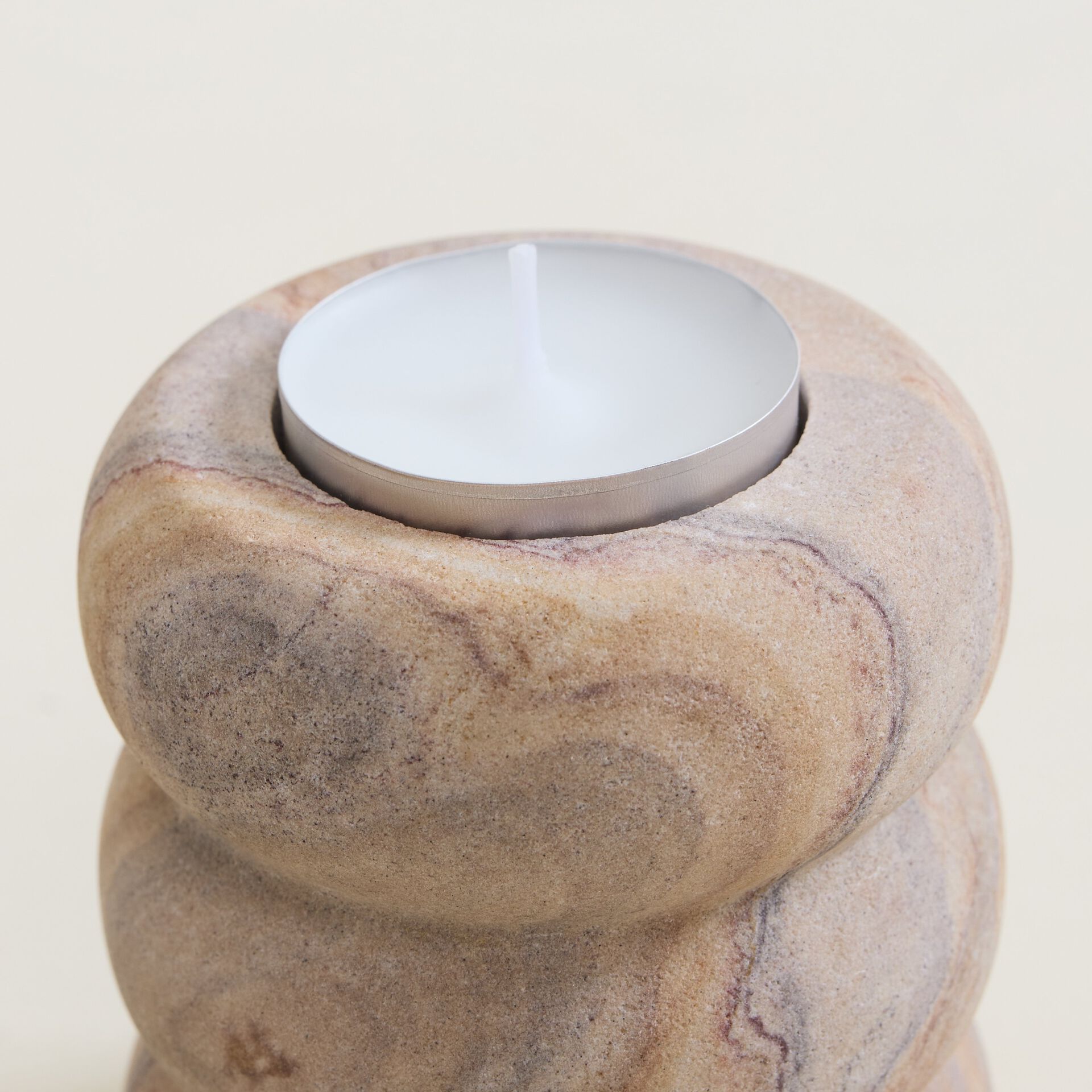${product-id}-Large Beige Wavy Stone Tealight Holder-Neutral-${view-type}