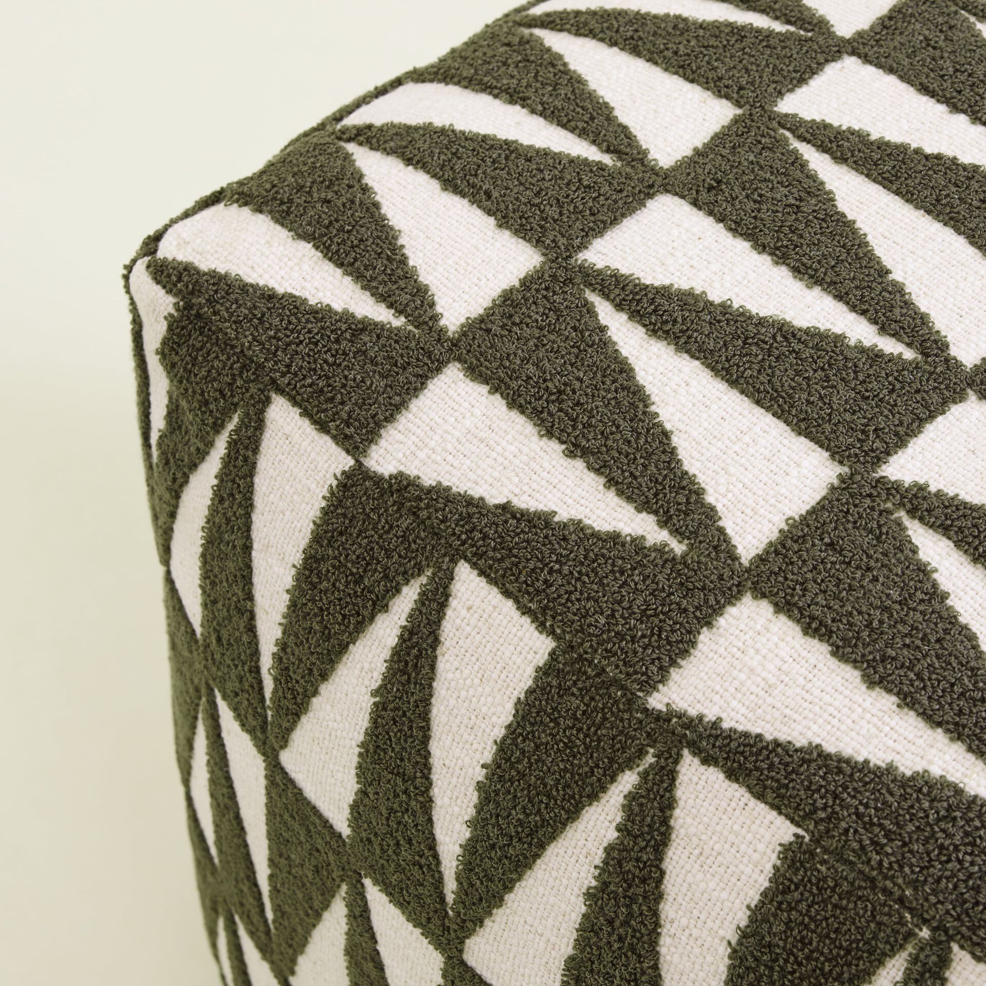 ${product-id}-Geometric Tufted Pouffe-Green-${view-type}
