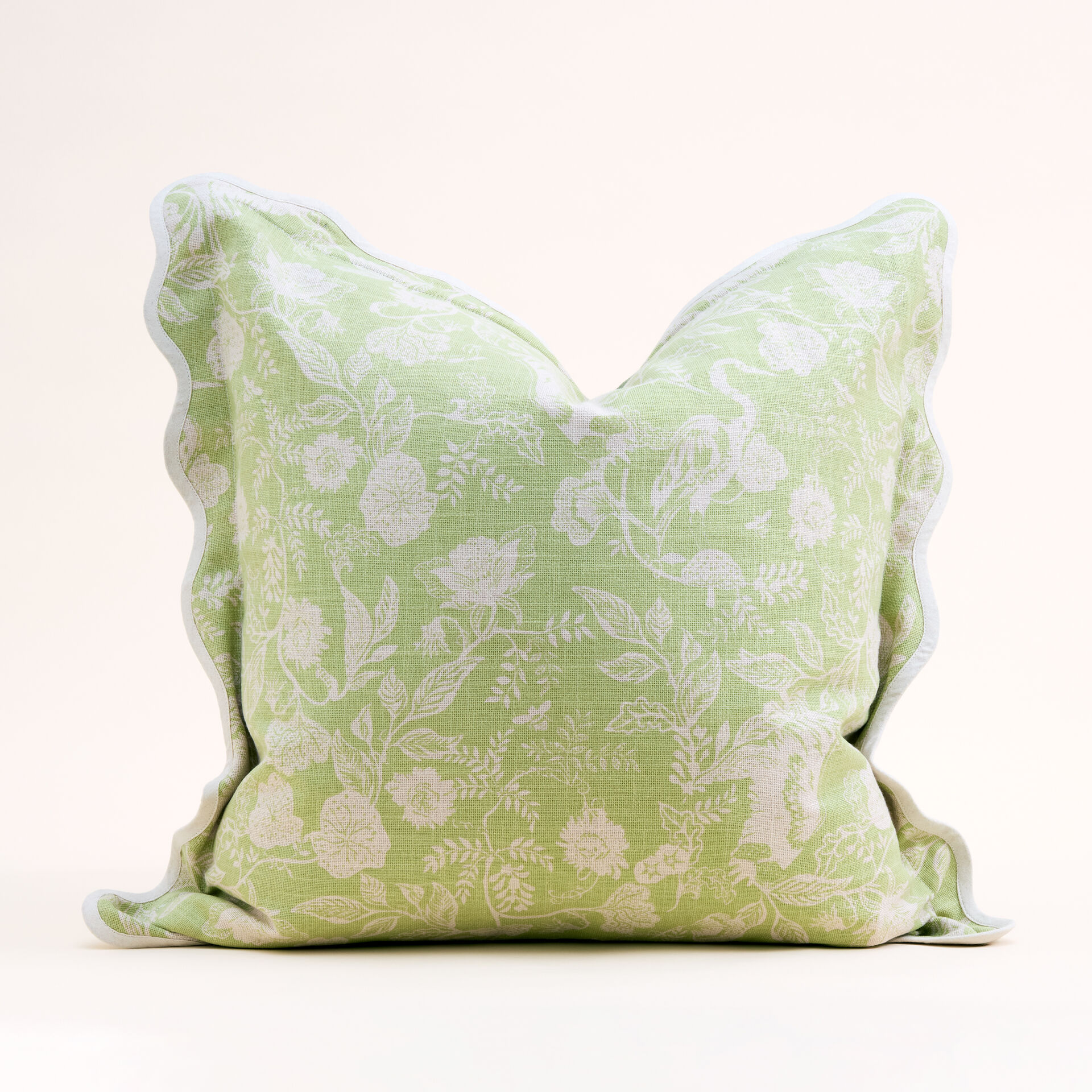 ${product-id}-Printed Floral Scalloped Edge Cushion-Green-${view-type}