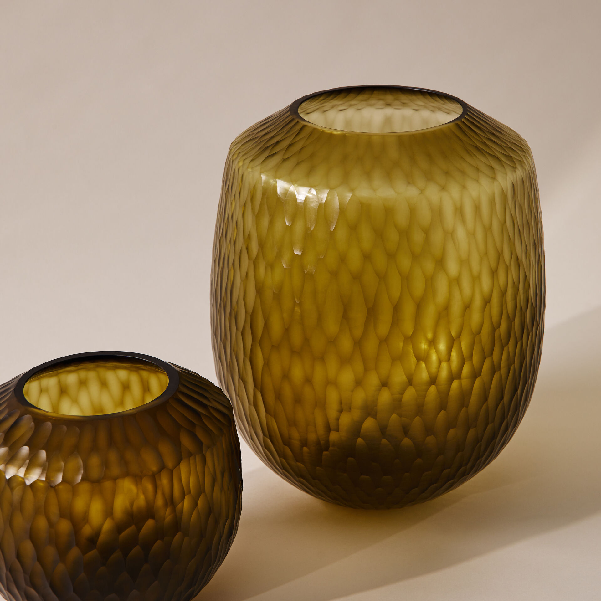 ${product-id}-Hand Cut Glass Vase-Bottle Green-${view-type}