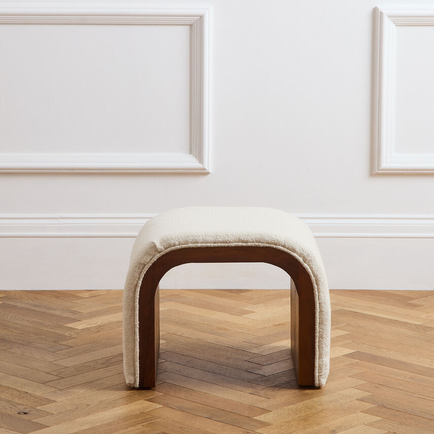Bouclé Textured Footstool