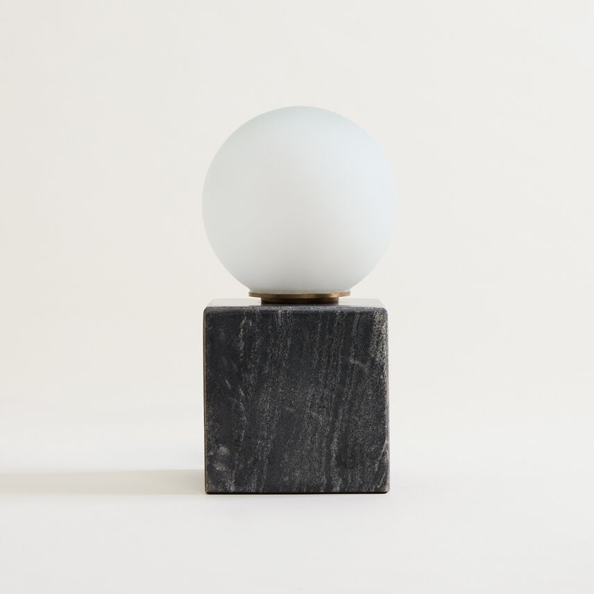 Black Marble Square Lamp
