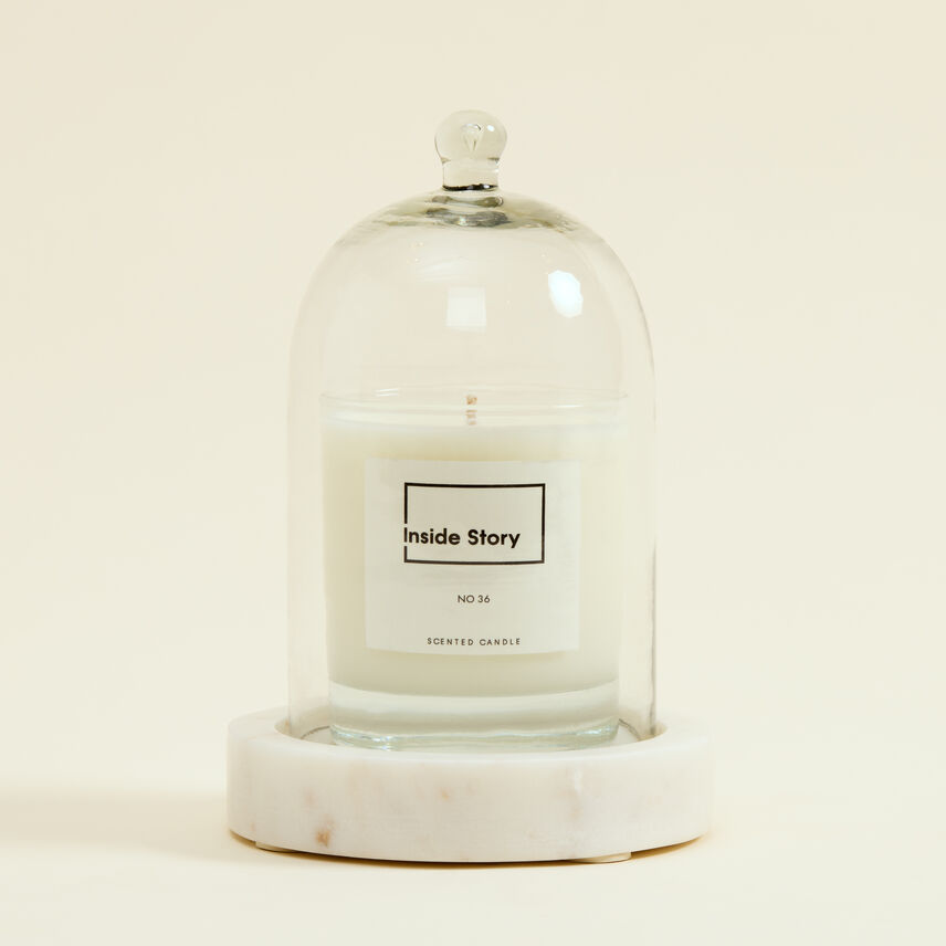 Candle Cloche With Marble Base