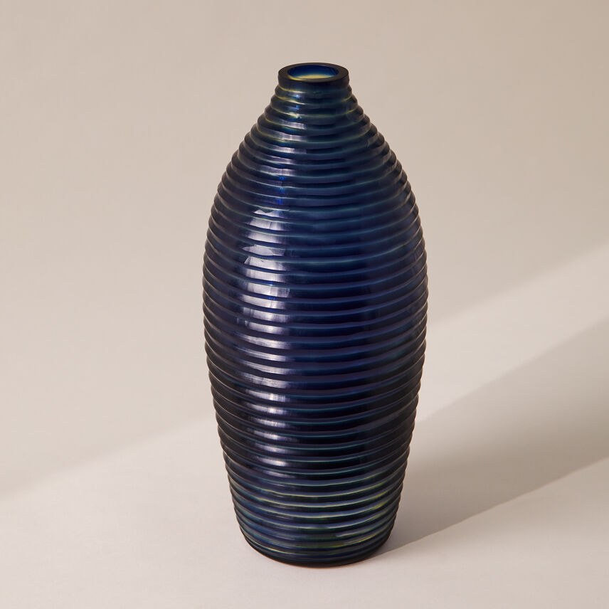 Textured Hand Cut Tall Vase Large
