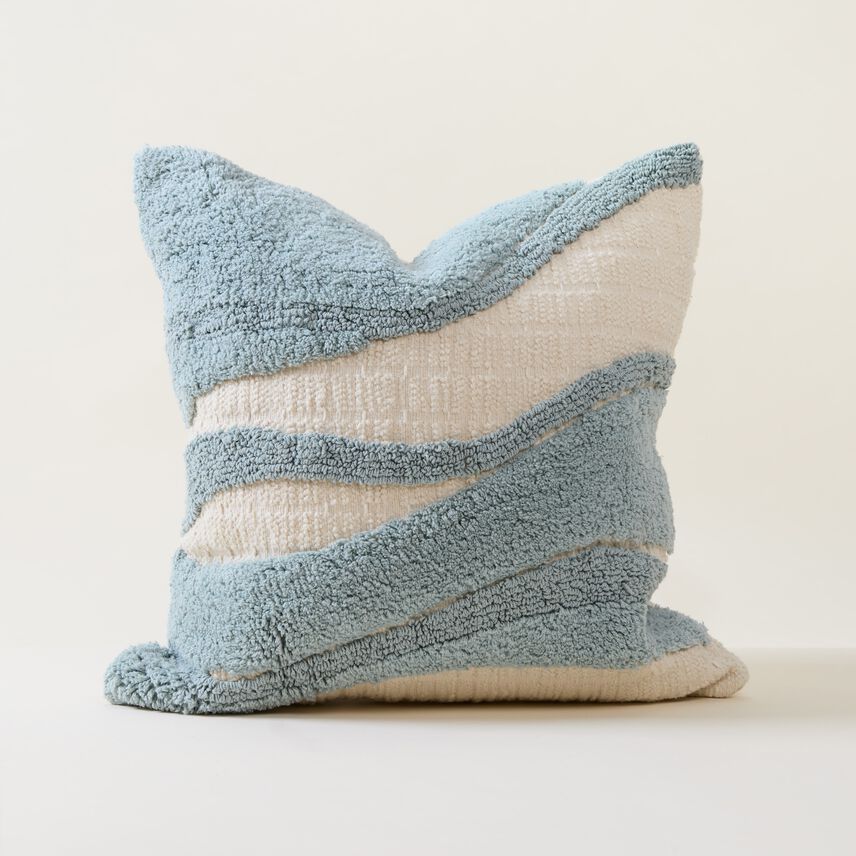 Blue Tufted Wave Obie Cushion