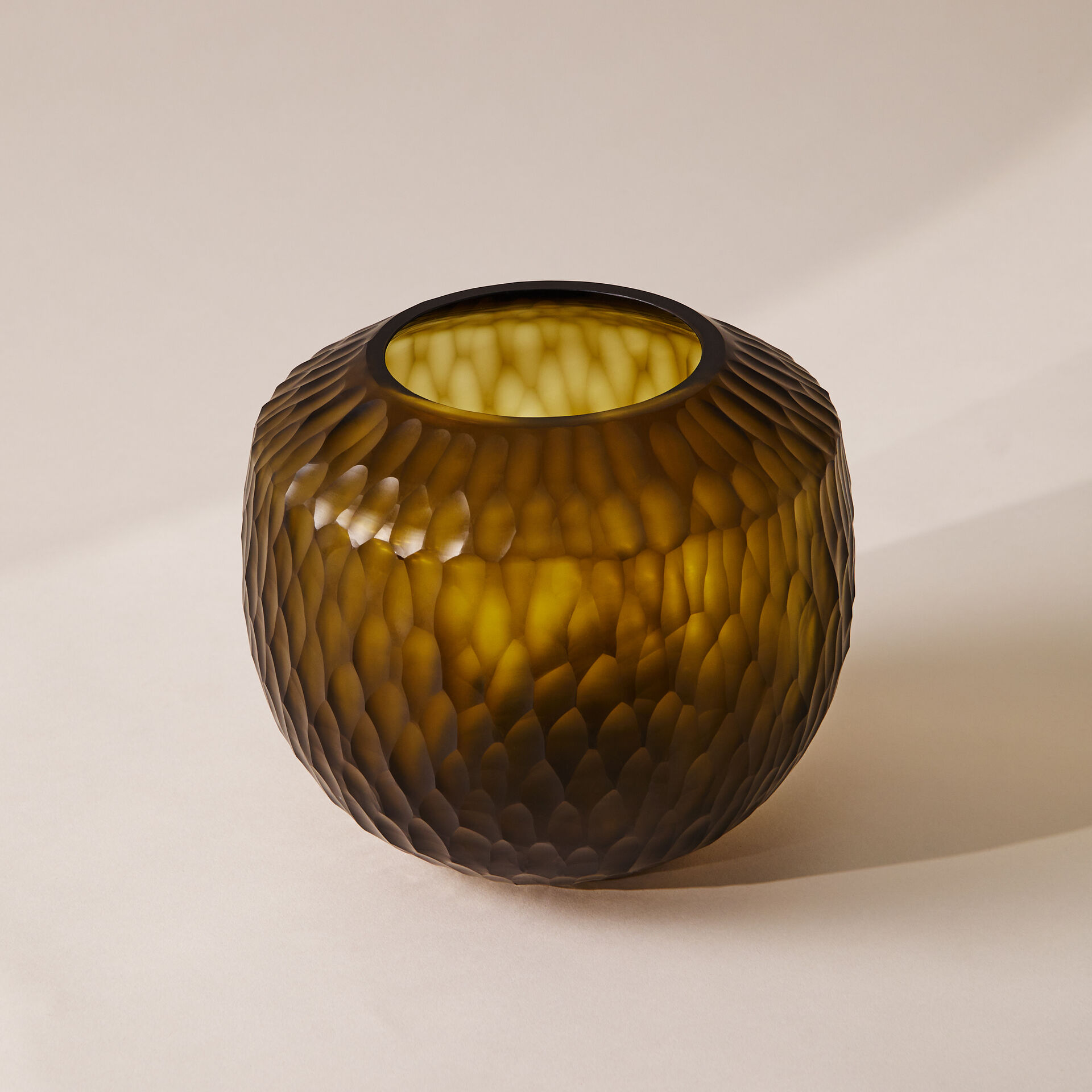 ${product-id}-Hand Cut Glass Vase-Bottle Green-${view-type}