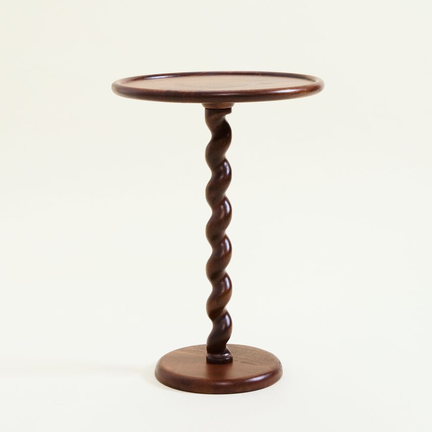 Walnut Barley Twist Side Table