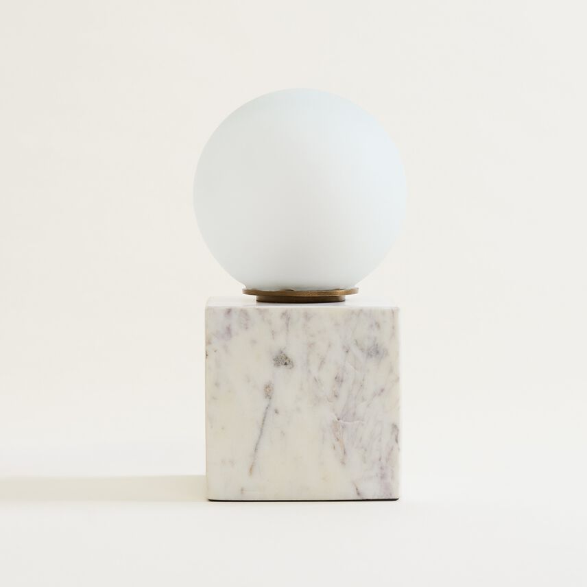 White Marble Square Lamp
