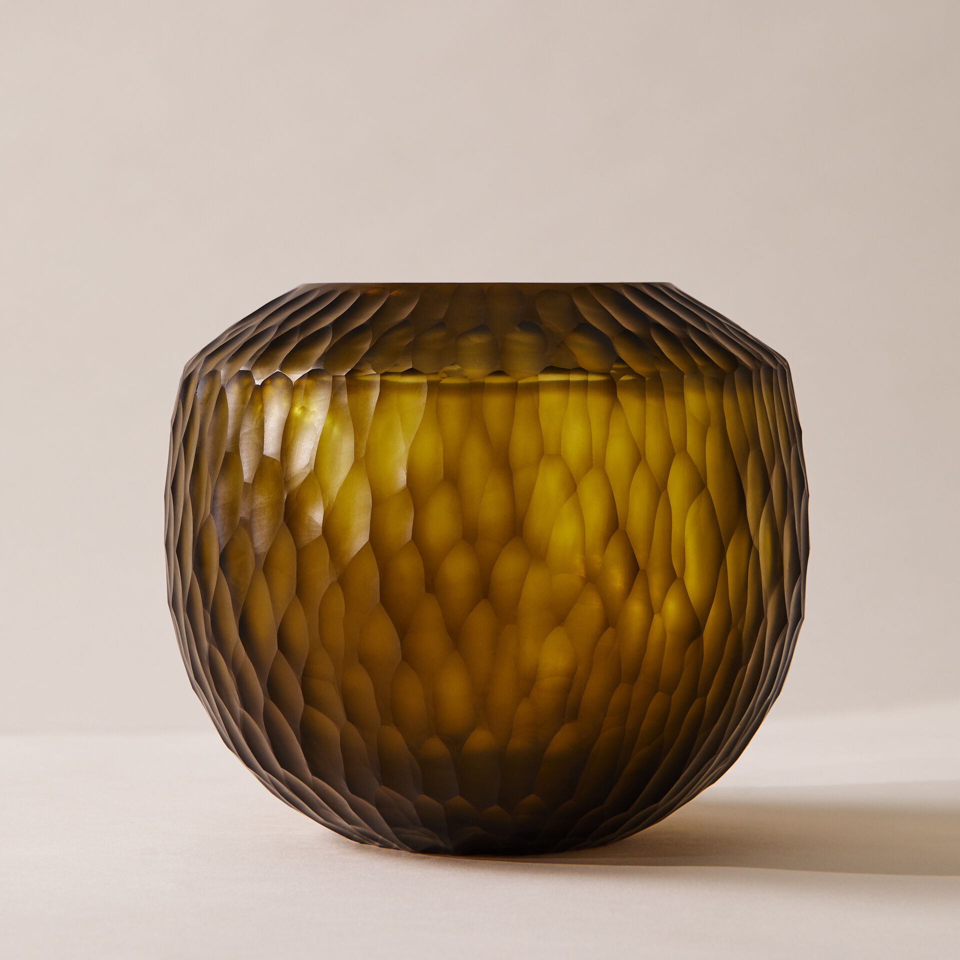 ${product-id}-Hand Cut Glass Vase-Bottle Green-${view-type}