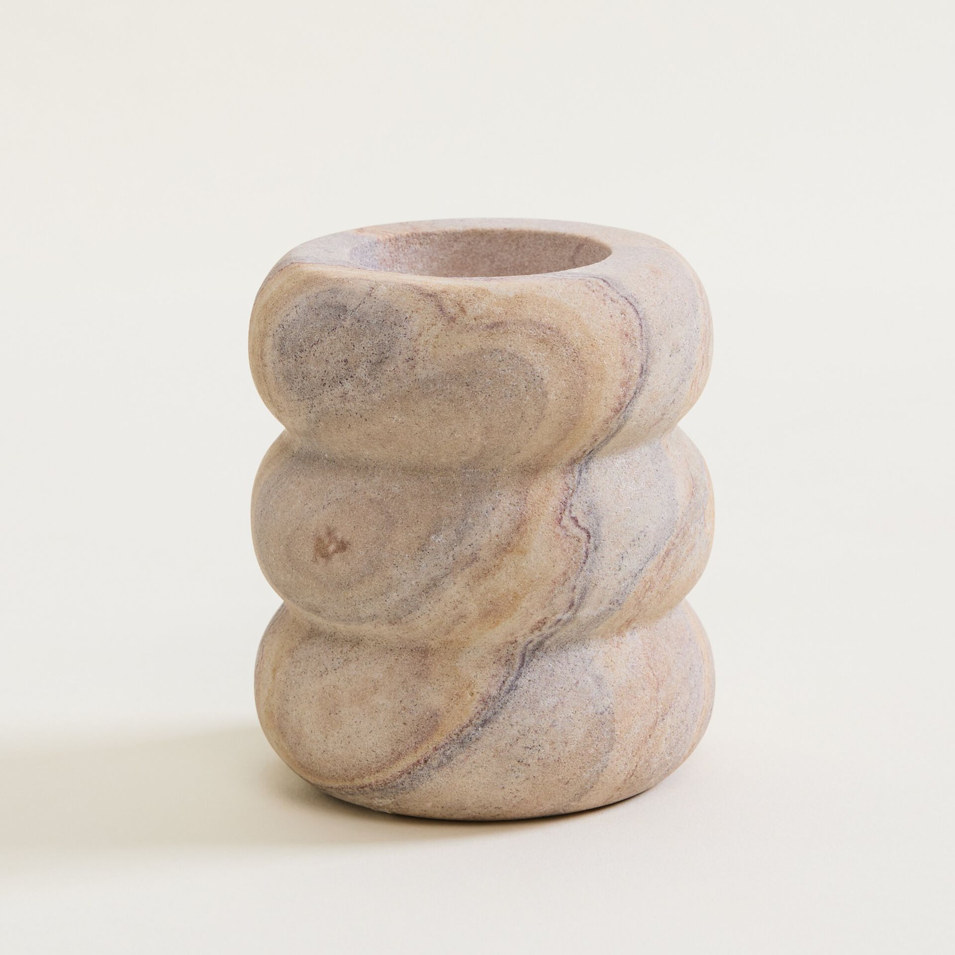 ${product-id}-Large Beige Wavy Stone Tealight Holder-Neutral-${view-type}