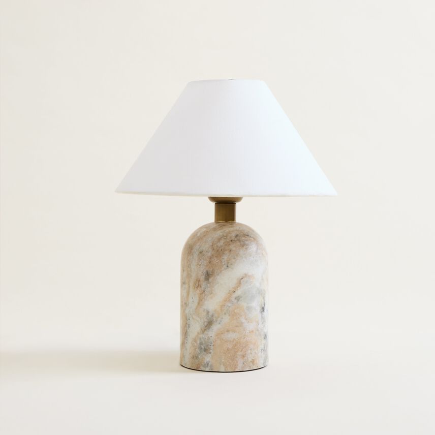 White Marble Lamp with Shade