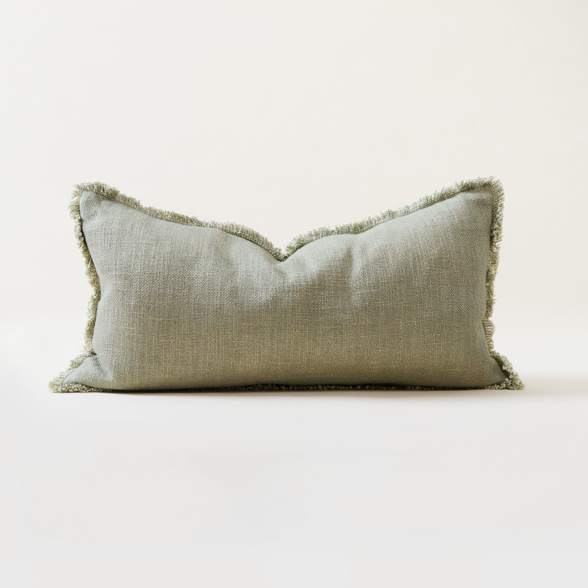 ${product-id}-Sage Green Linen Blend Fringed Bridie Lumbar Cushion-Sage-${view-type}
