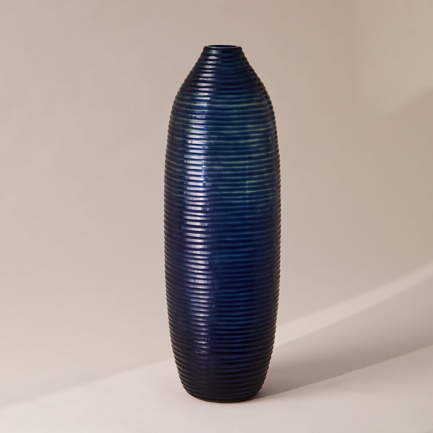 Textured Tall Hand Cut Vase Extra Large