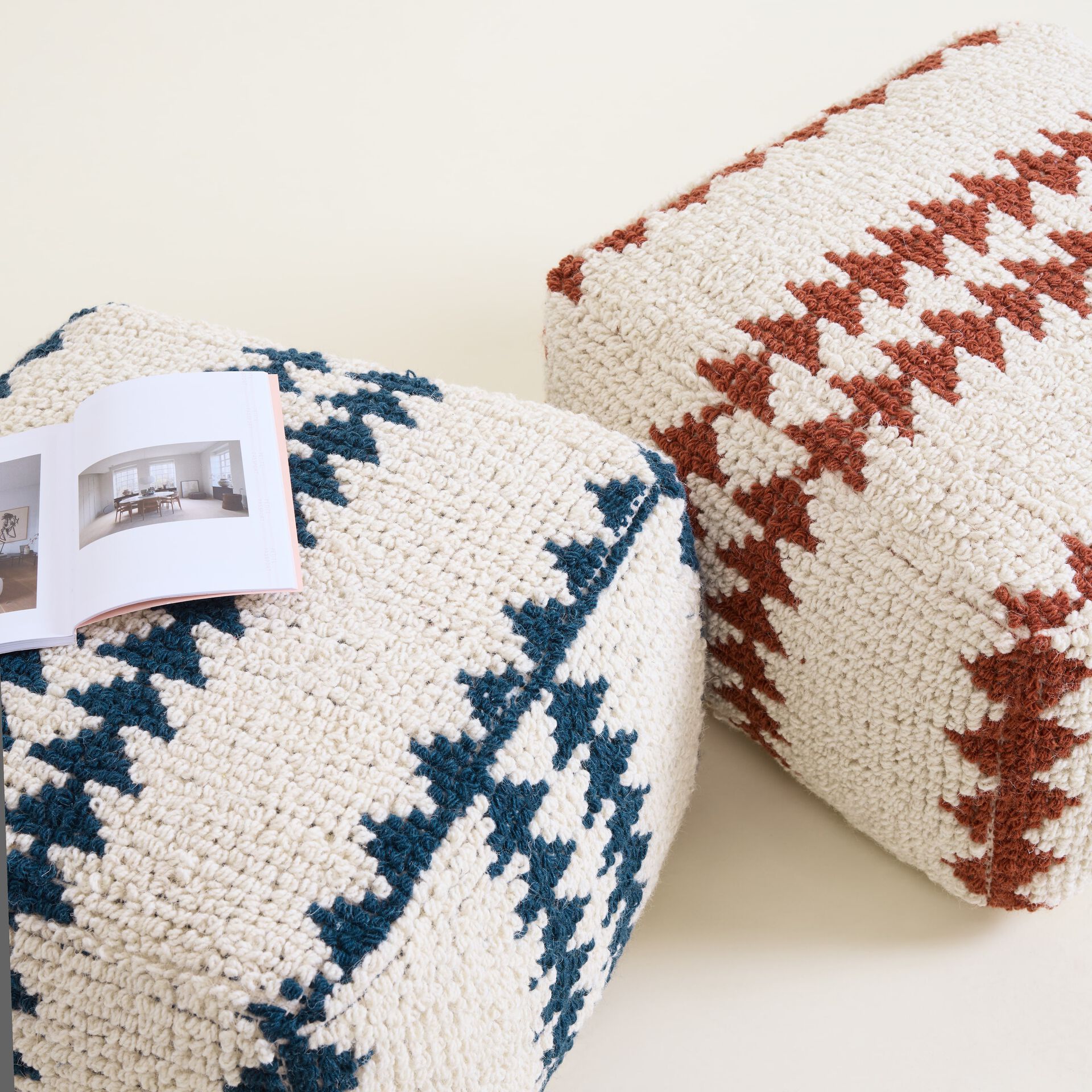 ${product-id}-Rust Tufted Pouffe Footstool-Rust/Ivory-${view-type}