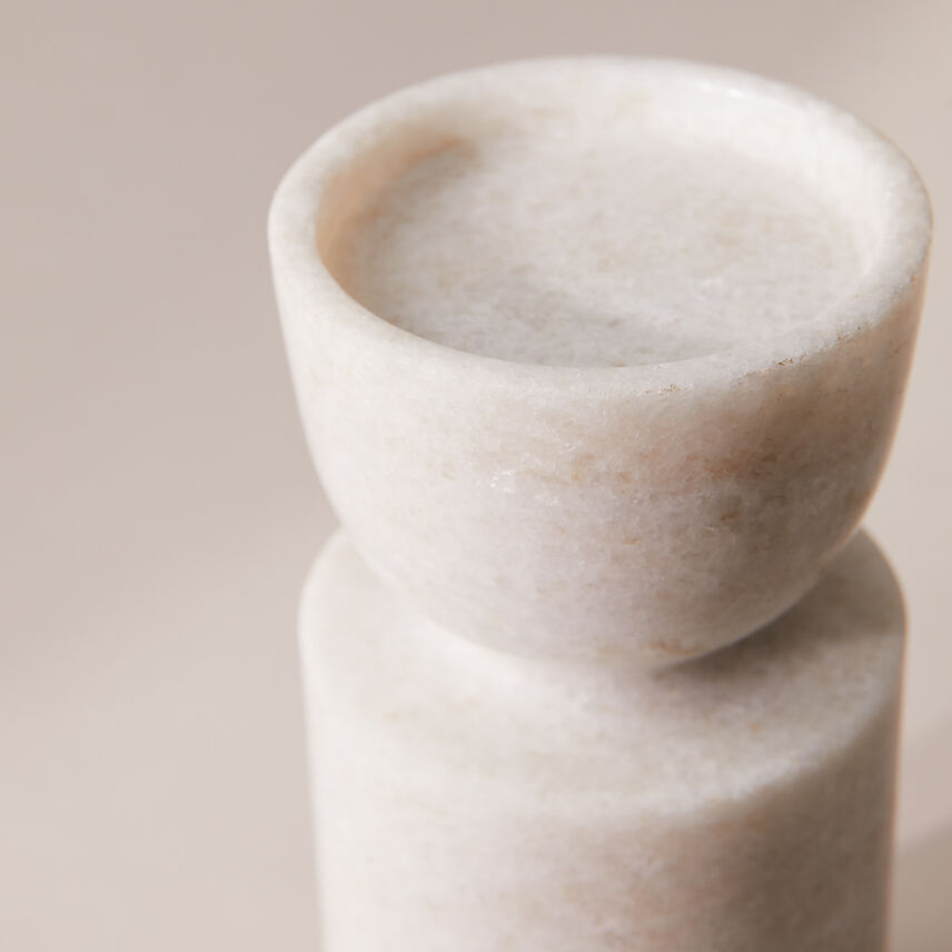 Marble Pillar Candle Holder Large