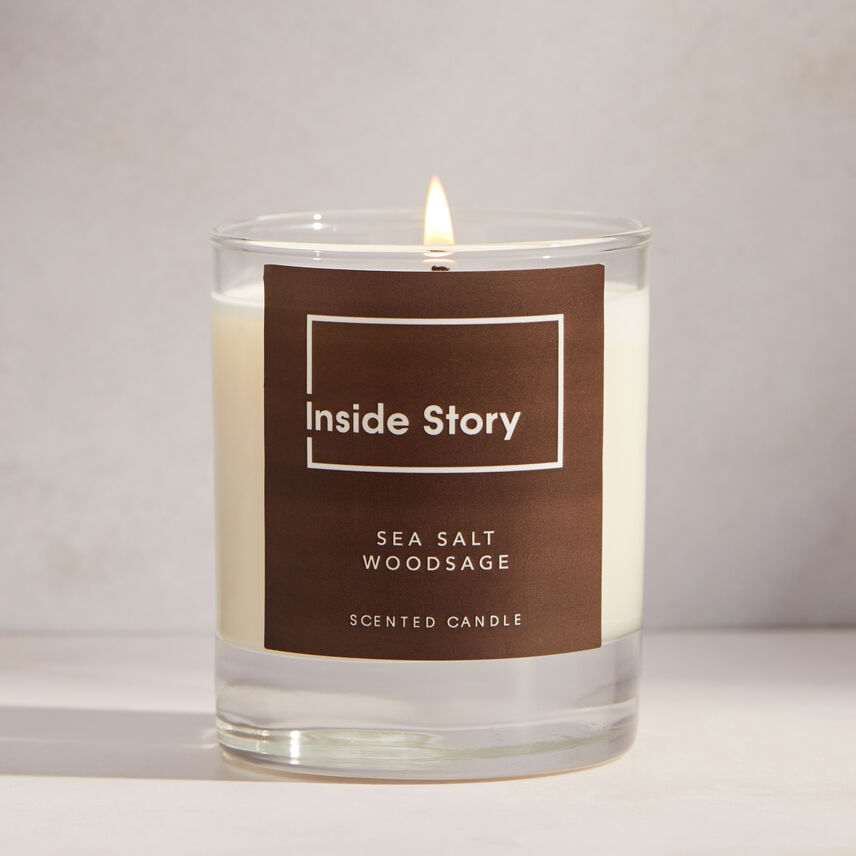 Sea Salt And Wood Sage Filled Candle