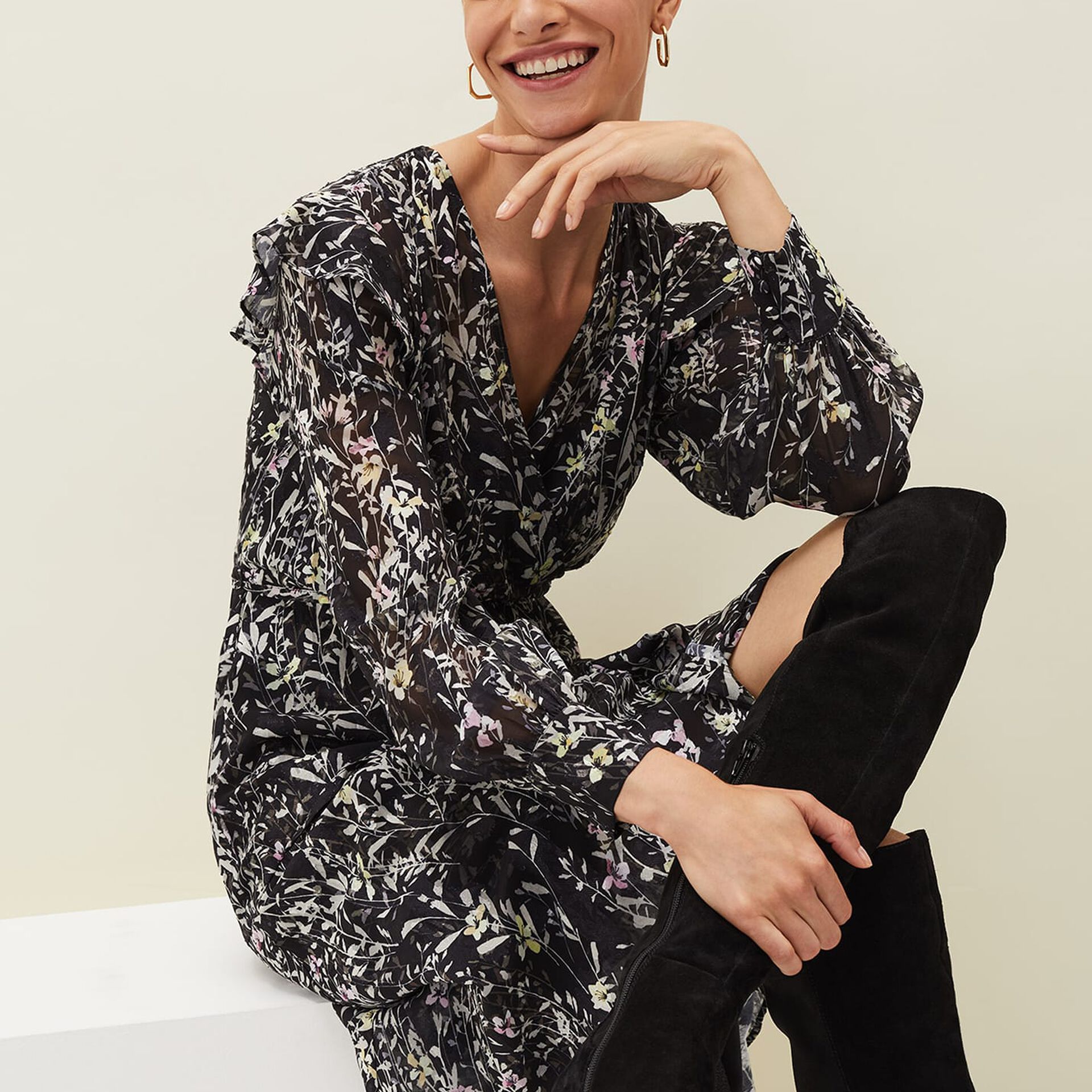 Milly Black Suede Knee Boots