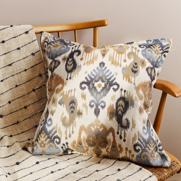 Printed Ikat Blue Cushion