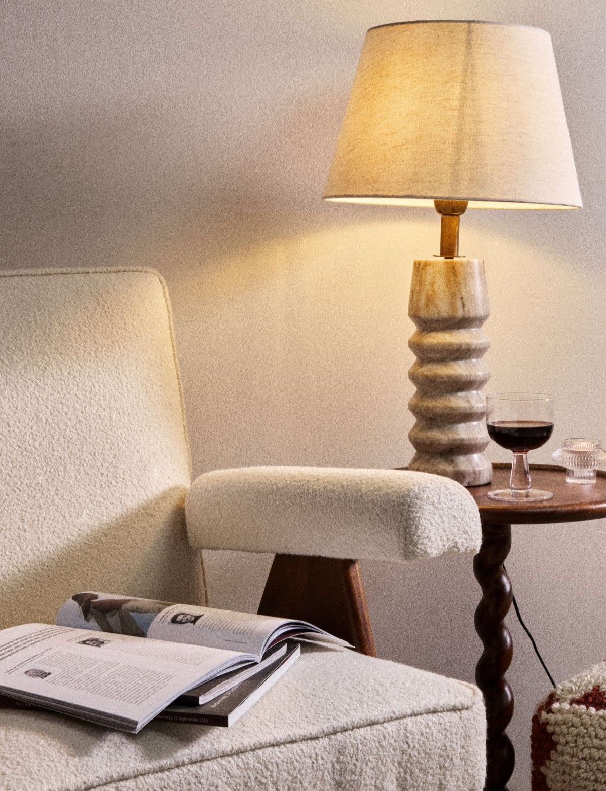 Wooden geometric table lamps