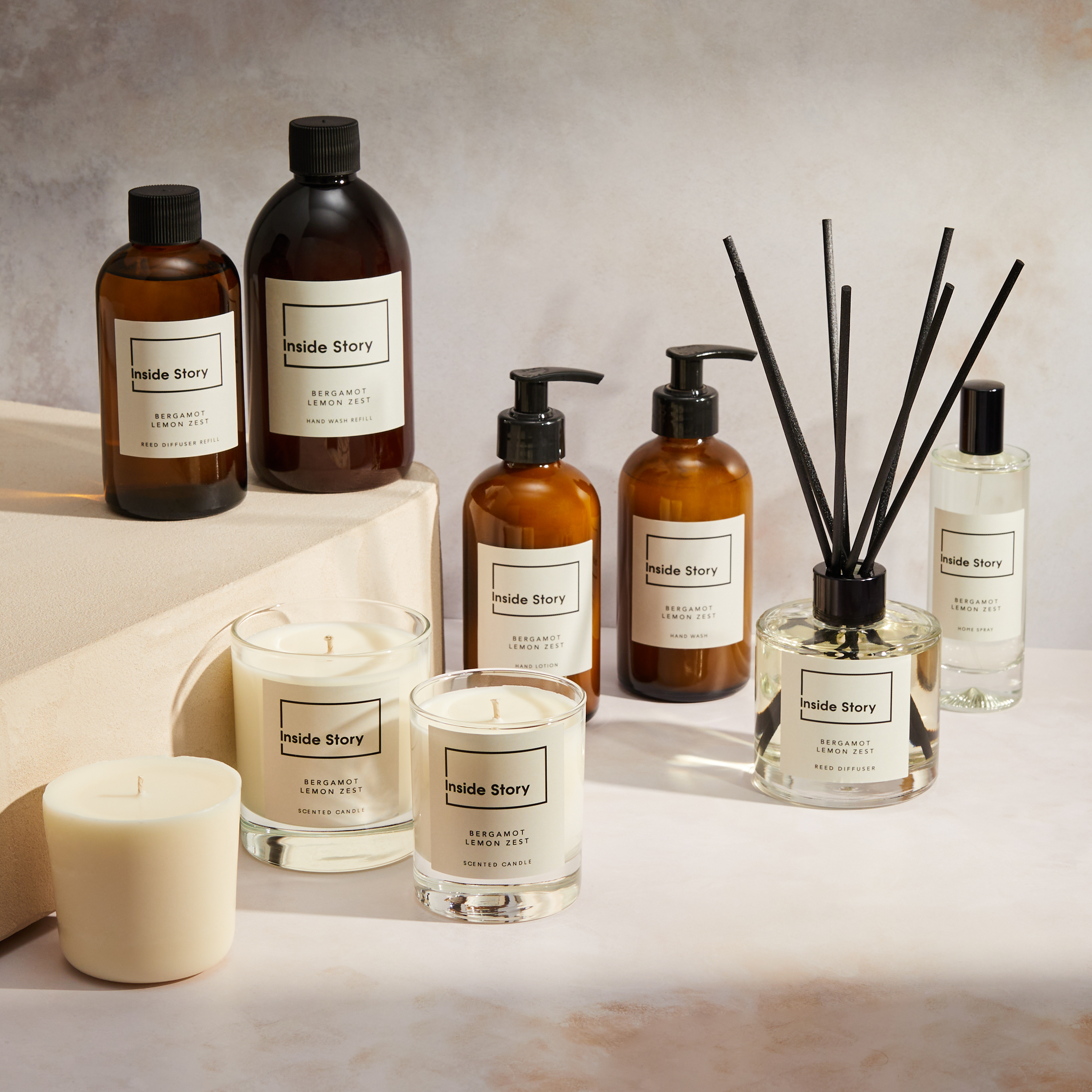 Cucumber and rose home fragrance collection